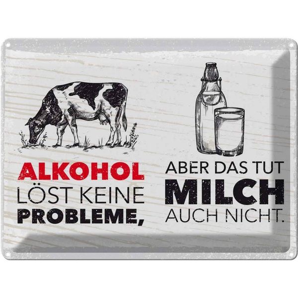 Vianmo Insegna Di Latta 30X40 Cm Alkohol LöSt Keine Probleme-image
