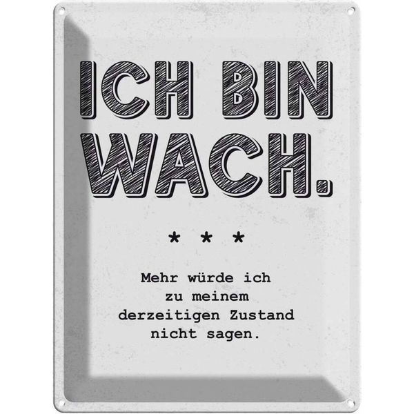 Vianmo Insegna Di Latta 40X30 Cm Lustig Zustand Ich Bin Wach-image