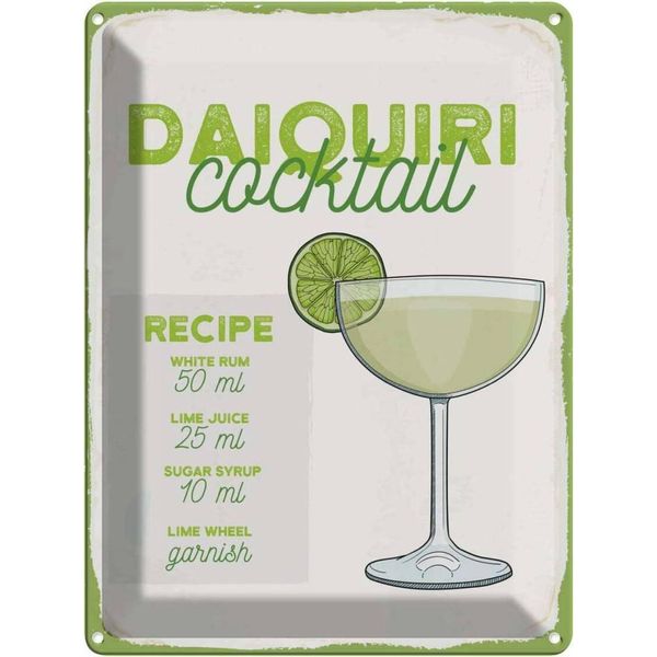 Vianmo Insegna Di Latta 40X30 Cm Daiquiri Cocktail Recipe-image