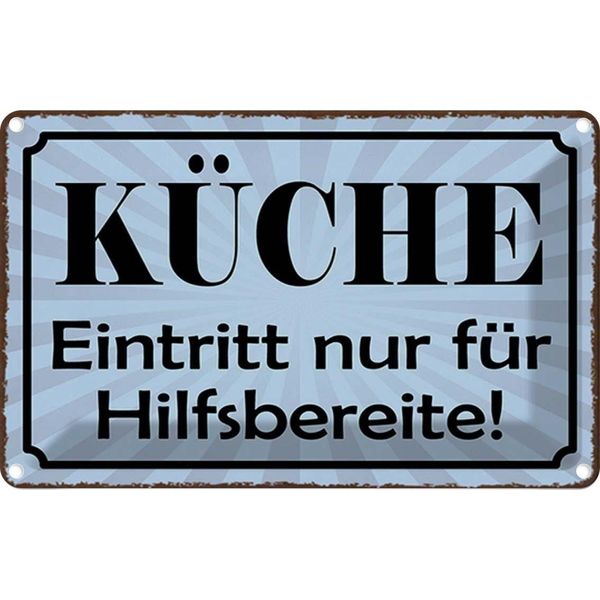 Vianmo Insegna Di Latta 12X18 Cm KüChe Eintritt Nur Hilfsbereite-image