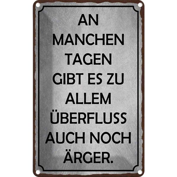 Vianmo Insegna Di Latta 30X20 Cm An Manchen Tagen Gibt Es ÄRger-image