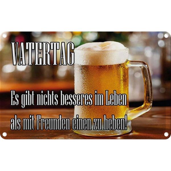 Vianmo Insegna Di Latta 12X18 Cm Vatertag Nichts Besseres Bier-image
