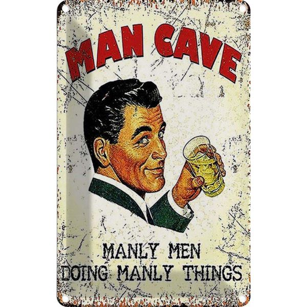 Vianmo Insegna Di Latta 30X20 Cm Man Cave Manly Men Manly Things-image