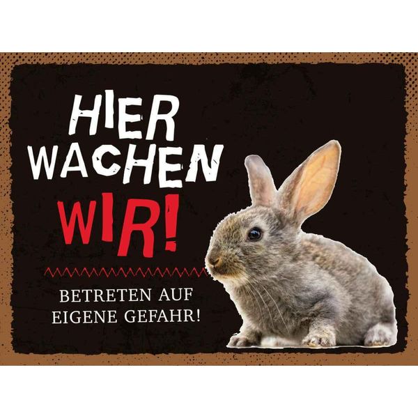 Vianmo Insegna In Legno 30X40 Cm Tiere Hase Hier Wachen Wir-image