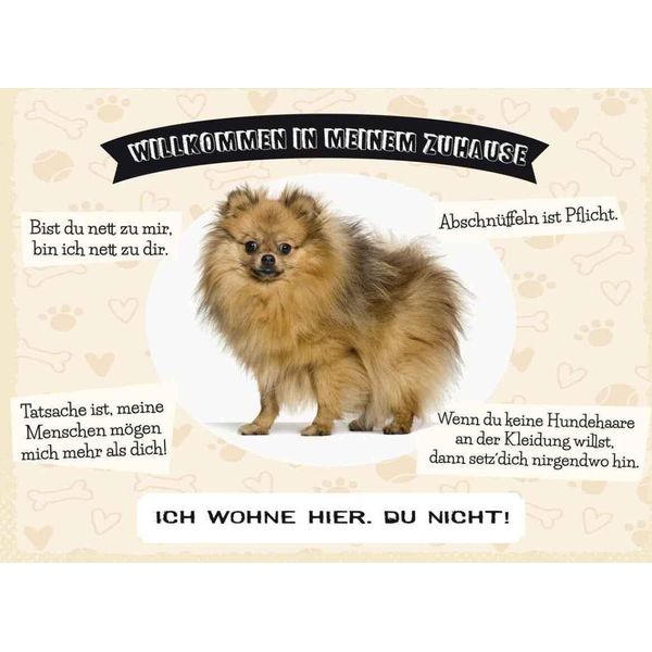 Vianmo Insegna In Legno 30X40 Cm Tiere Spitz Willkommen Wohne Hier-image