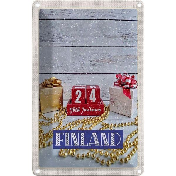 Vianmo Insegna Di Latta 18X12 Cm Finnland Weihnachten YöTä Jouluun-image
