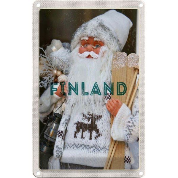 Vianmo Insegna Di Latta 30X20 Cm Finnland Weihnachtsmann-image