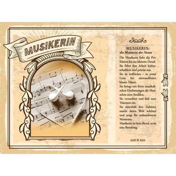 Vianmo Insegna In Legno 30X40 Cm Musikerin Meisterin Der Noten-image