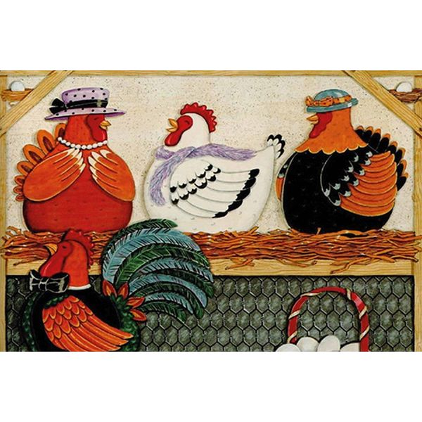 Vianmo Insegna In Legno 12X18 Cm Huhn HüHner Eggs Eier-image