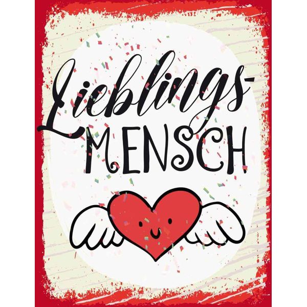 Vianmo Insegna In Legno 40X30 Cm Lieblingsmensch Herz Engel Rot-image