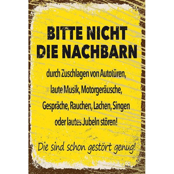 Vianmo Insegna In Legno 18X12 Cm Lustig Bitte Nicht Nachbarn StöRen-image