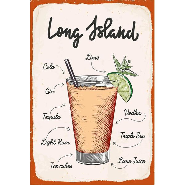 Vianmo Insegna In Legno 18X12 Cm Alkohol Long Island Tequila Vodka-image