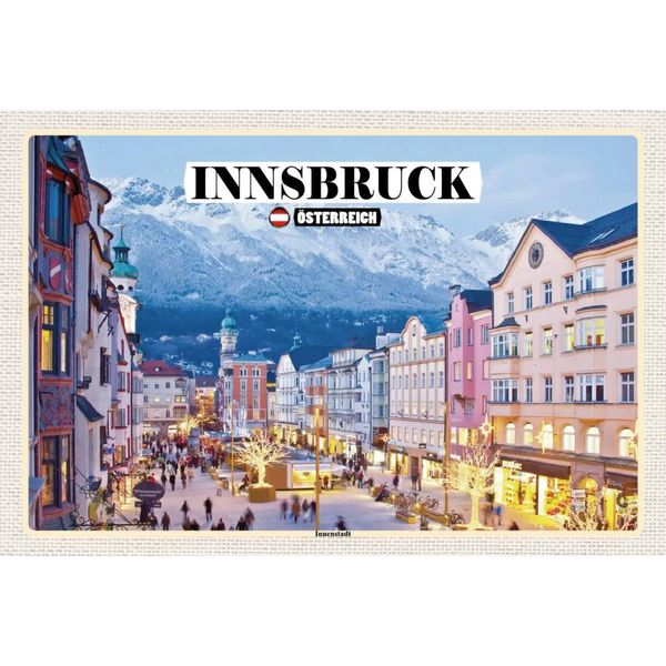 Vianmo Insegna In Legno 12X18 Cm Innsbruck ÖSterreich Weihnachten-image