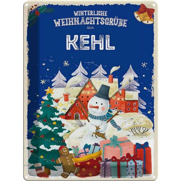 Vianmo Insegna Di Latta 40X30 Cm WeihnachtsgrüßE Kehl Fest-image