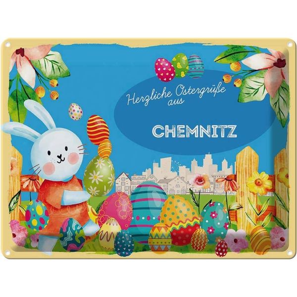 Vianmo Insegna Di Latta 30X40 Cm Ostern OstergrüßE Chemnitz-image