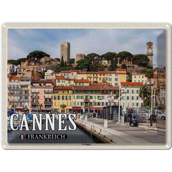 Vianmo Insegna Di Latta 30X40 Cm Cannes Frankreich Le Suquet Stadtviertel-image