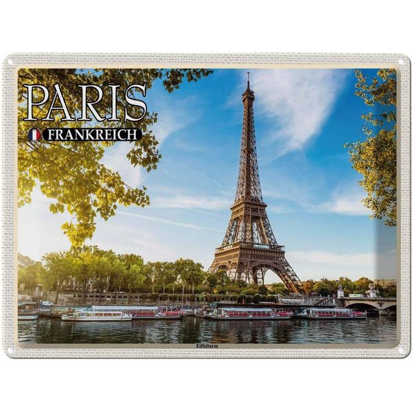 Vianmo Insegna Di Latta 30X40 Cm Paris Frankreich Eiffelturm-image