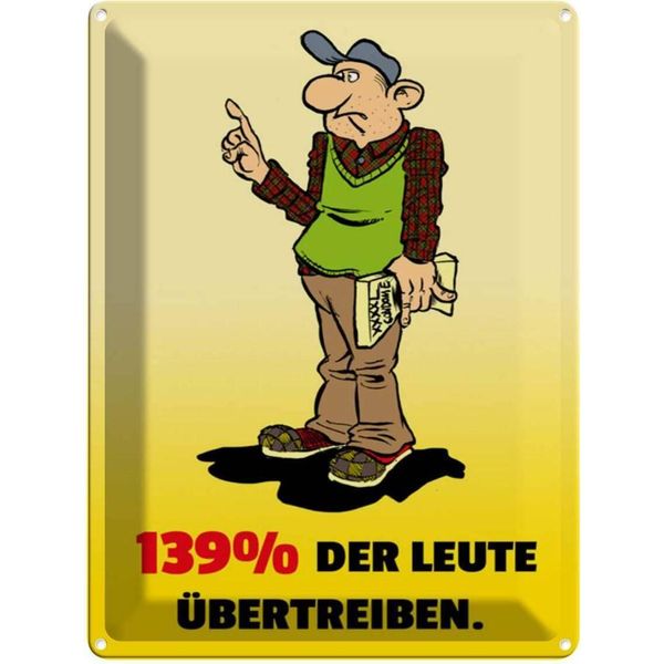 Vianmo Insegna Di Latta 40X30 Cm 139% Der Leute üBertreiben-image