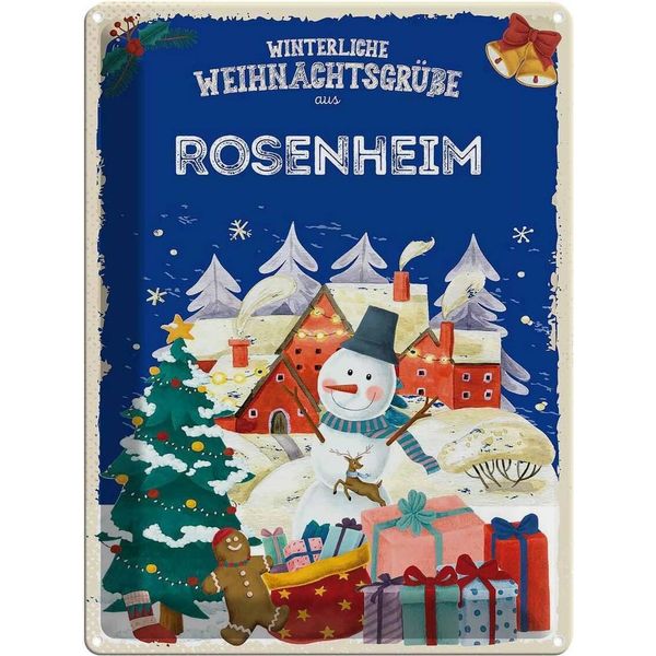 Vianmo Insegna Di Latta 40X30 Cm WeihnachtsgrüßE Rosenheim-image