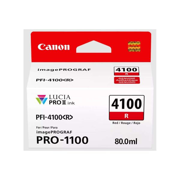 Original Canon Imageprograf Pro 1100 (6785C001 / PFI-4100R) Druckerpatrone Rot-image