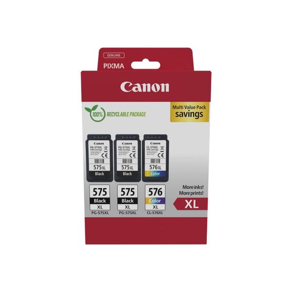 Original Canon 5437C004 / PG-575XL CL-576XL Druckerpatronen Multipack (2X Schwarz,Color)-image