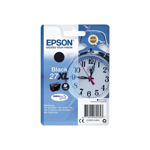 Original Epson Workforce WF-7110 Dtw (C13T27114010 / 27XL) Druckerpatrone Schwarz-image