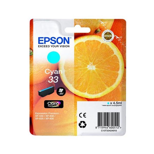 Epson 33 - Cartuccia D'inchiostro / Ciano (4,5 Ml)-image