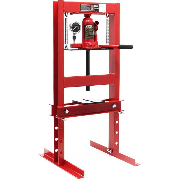 Pressa Professionale Da Officina Wiltec 6T, 300 Mm, Pressa Idraulica In Acciaio, Pressa A Telaio Con Manometro, Pressa Per Cuscinetti-image