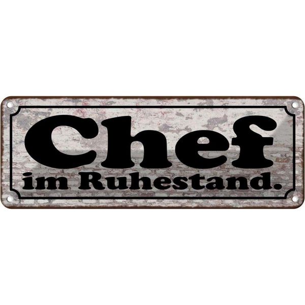Vianmo Insegna Di Latta 10X27 Cm Chef Im Ruhestand-image