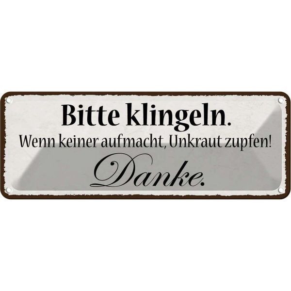 Vianmo Insegna Di Latta 10X27 Cm Bitte Klingeln Keiner Aufmacht-image