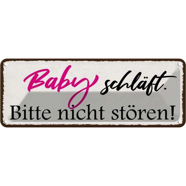 Vianmo Insegna Di Latta 10X27 Cm Baby SchläFt Bitte Nicht StöRen-image