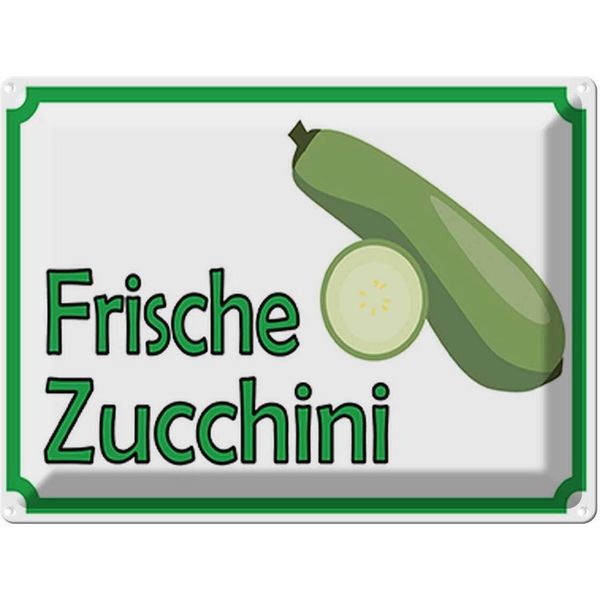 Vianmo Insegna Di Latta 30X40 Cm Frische Zucchini Hofladen-image