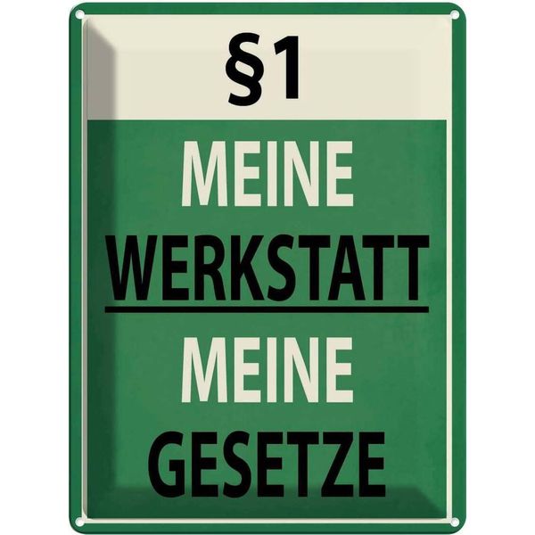 Vianmo Insegna Di Latta 40X30 Cm §1 Meine Werkstatt Meine Gesetze-image