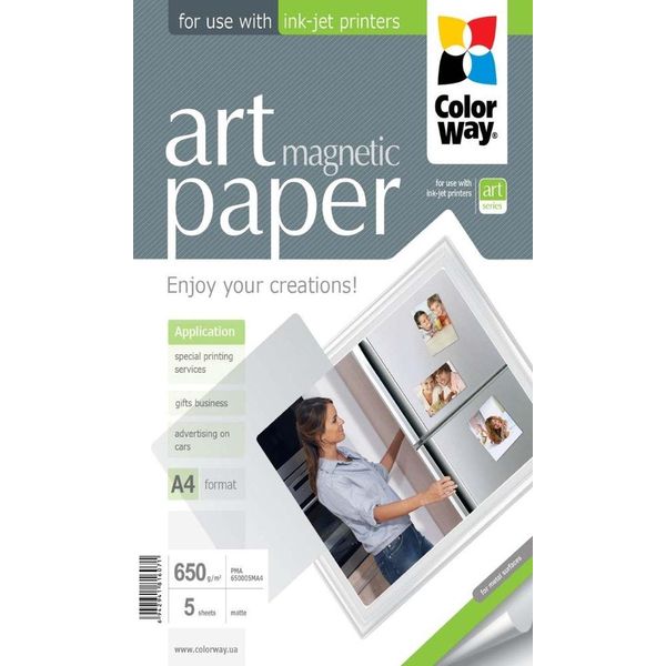 Colorway Carta Fotografica Art Matte "Magnetica"" 650G/M, 5 Pezzi, A4"-image