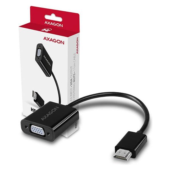 Axagon Axagon RVH-VGN Adattatore Per Cavo Video 0,15 M Hdmi Tipo A (Standard) Vga (D-Sub) Nero-image