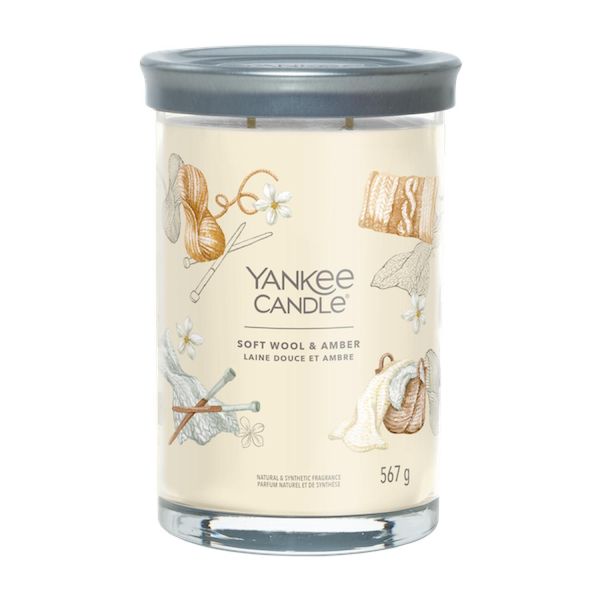 Yankee Candle - Candela Tumbler Signature Soft Wool & Amber - Candela Profumata 567,0G-image
