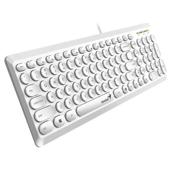 Genius Slimstar Q200 Tastiera, Cablata, Usb, Layout Cz+Sk, Bianco-image