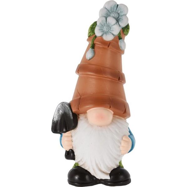 Decorazione Gnomo Da Giardino 25 Cm Fiore Blu Ko-095752410Blu-image