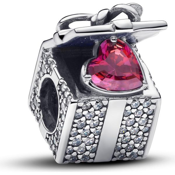Pandora Charm Ladies Sparkling Gift Cuore Rosso Argento 793603C01-image