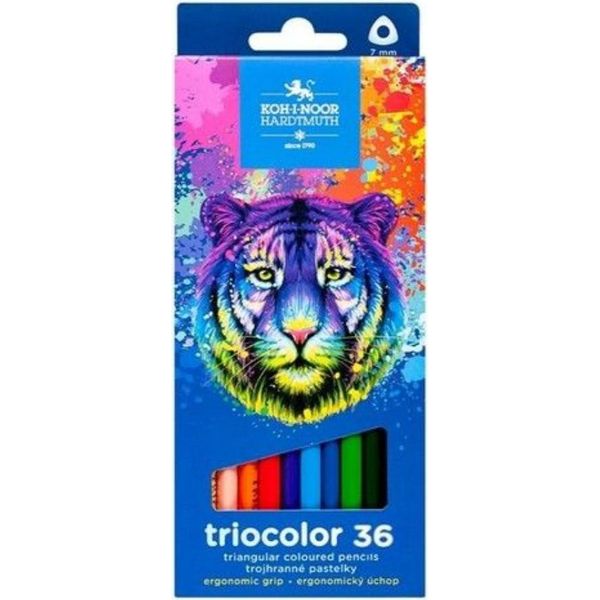 KOH-I-NOOR Pastelli Triangolari Triocolor 36 Pezzi Tigre-image