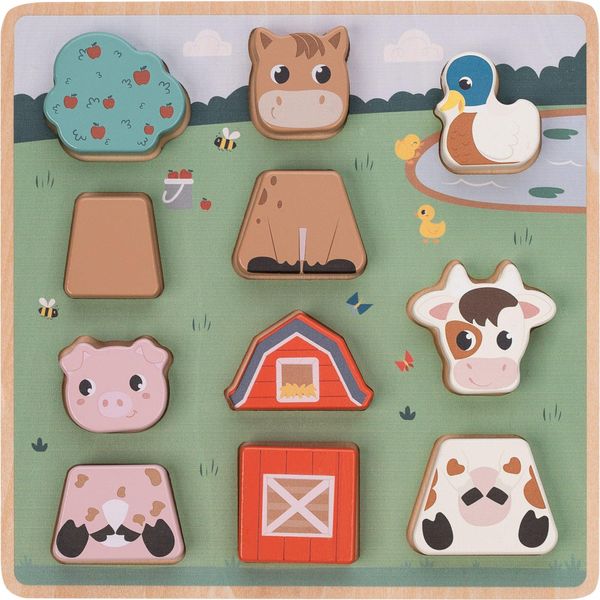 Free2Play Puzzle Di Legno Animali Della Fattoria 11 Pezzi-image