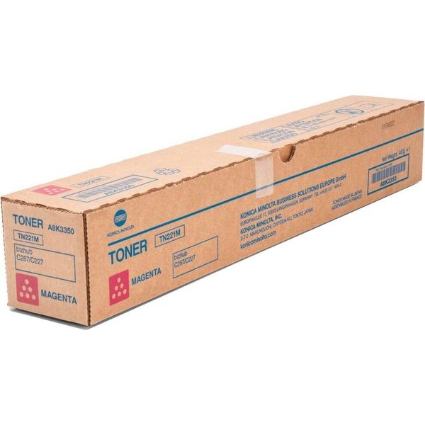 Konica Minolta Toner Originale TN221M, Magenta, 21000Str., A8K3350, Konica Minolta Bizhub C227, C287-image