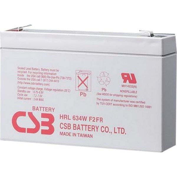 Batteria Di Backup Csb Pb Vrla Agm 6V/9Ah (HRL634W F2)-image
