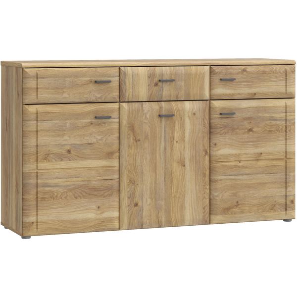 Sideboard Forte "Akinori", Braun (Mauvella Eiche), B:149,8Cm H:85,6Cm T:41,8Cm, Holzwerkstoff, Sideboards, Sideboard, Sideboard, Holzoptik, Mdf Front, Metallgriffe, Soft Close, Vollauszug-image