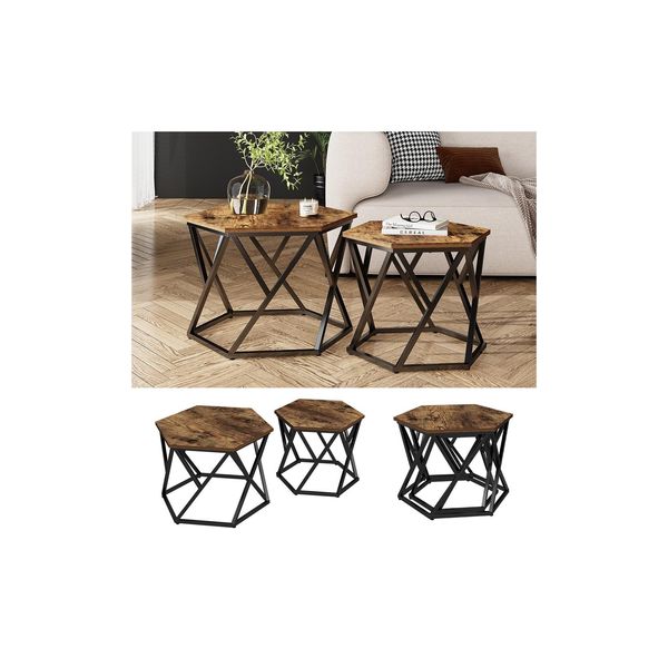 Vicco Couchtisch-Set Fyrk Eiche 57 X 42 Cm 2 Teile-image