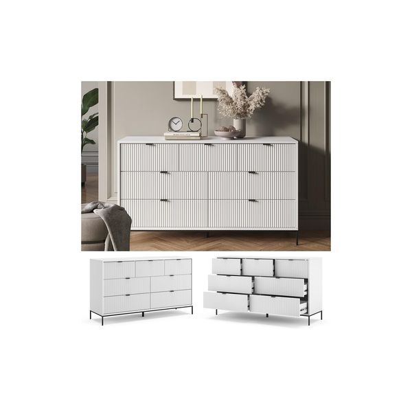 Vicco Sideboard Eliza Weiß 140 X 81 Cm Mit 7 Schubladen-image