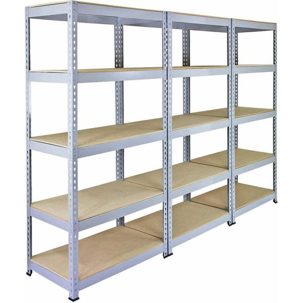 3 X Q-Rax Scaffali Per Officina Scaffali Per Magazzini Scaffali Per Garage Scaffali In Acciaio 90Cm X 50Cm X 180Cm-image
