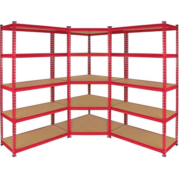 3 X Z-Rax Scaffali Di Stoccaggio In Acciaio Scaffali Per Officina Scaffali Angolari Scaffali Per Garage Cantina 90Cm-image