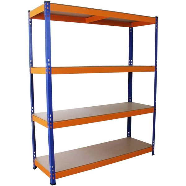 Scaffalatura Per Officina S-Rax Scaffalatura Per Magazzino Scaffalatura In Acciaio Scaffalatura Per Garage Scaffale Senza Viti 150 Cm-image
