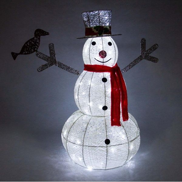 89 Cm Illuminato Pupazzo Di Neve Decorazione Di Natale Avvento 100 Led Timer-image